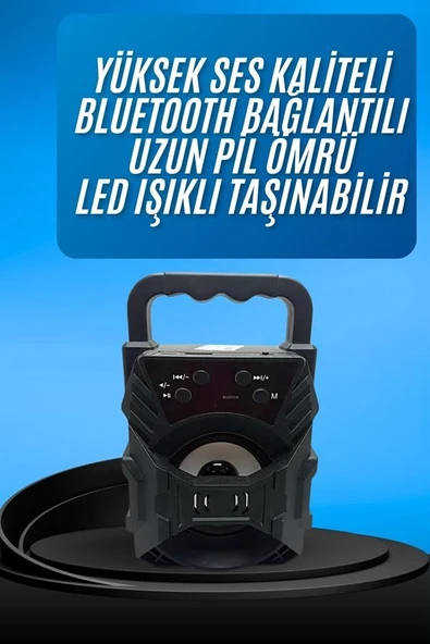 Işıklı Bluetooth Hoparlör Ses Bombası Taşınabilir Yüksek Ses Kaliteli Radyo Özelliği ürün görseli 1
