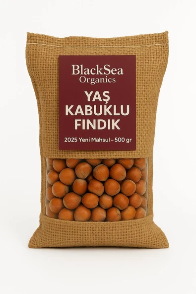 BlackSea Organics 2025 Yeni Mahsul Kabuklu Fındık 500 Gr ürün görseli 1