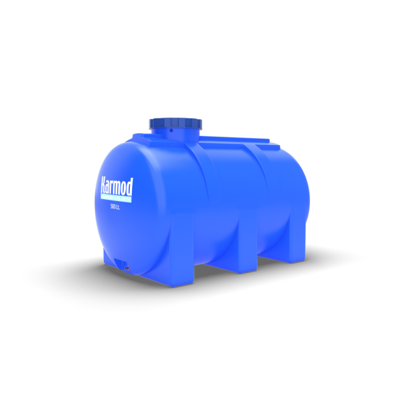 500 Litre Polietilen Yatay Su Deposu - Mavi ürün görseli 1