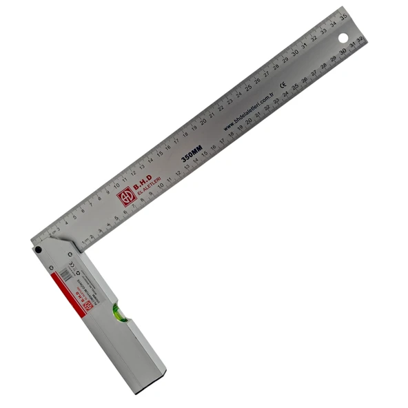 Fixonic B.H.D BHD00197 350mm/35cm Alüminyum L Marangoz Gönye/Su Terazili ürün görseli 1