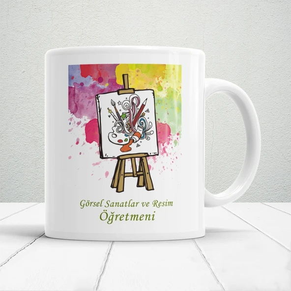 Görsel Sanatlar ve Resim Öğretmenlerine Özel Öğretmenler Günü Hediyelik Baskılı Kupa ürün görseli 1
