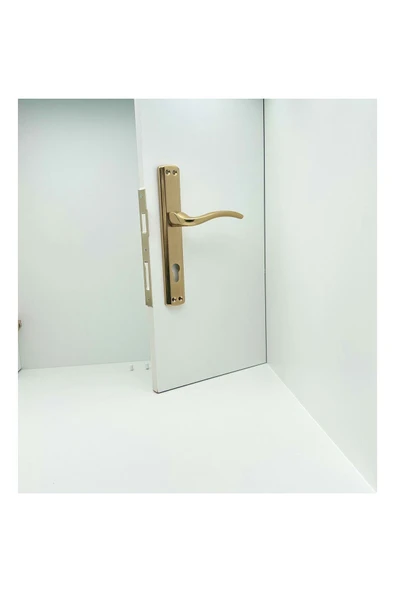 Trim Titanyum Aynalı Yale Çelik Kapı Kolu Sol Basar Tek Yön - Resim 2