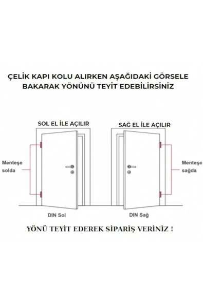 Trim Titanyum Aynalı Yale Çelik Kapı Kolu Sol Basar Tek Yön - Resim 4