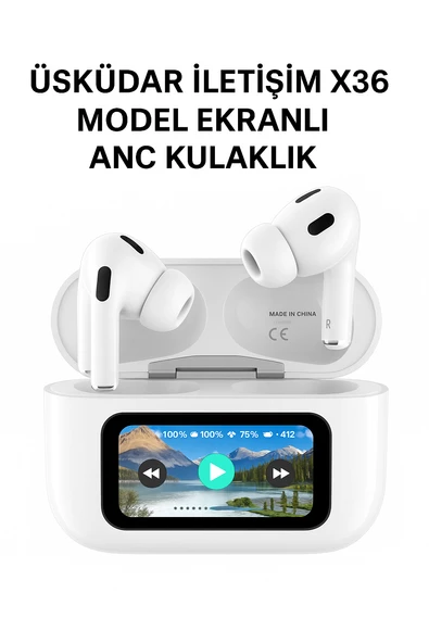 ÜSKÜDAR İLETİŞİM Dijital Ekranlı Kulaklık X36 ANC Gürültü Engelleme İOS     Android Tüm Telefonlara Uyumlu Kulaklık ürün görseli 1