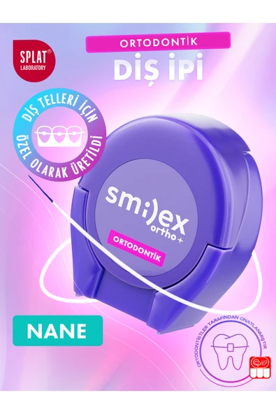 Splat Diş Telleri İçin Özel Smilex Ortho+ Nane Aromalı Diş İpi ürün görseli 1