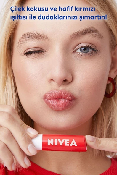 Nivea Lip Strawberry 4,8gr - Resim 4