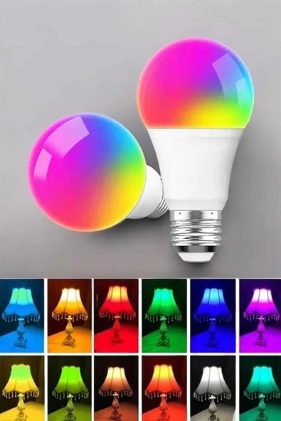 Led Ampul Enerji Dostu RGB Işıklı 100W Led Işık ürün görseli 1