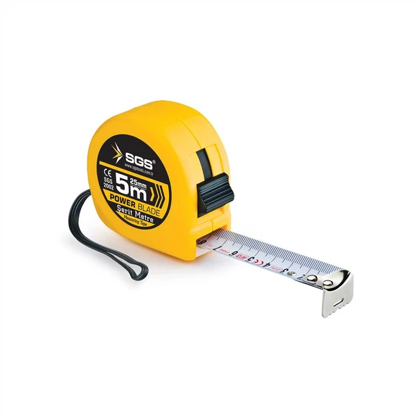 SGS YELLOW SARI ŞERİT METRE 5m x 25mm SGS2002 ürün görseli 1