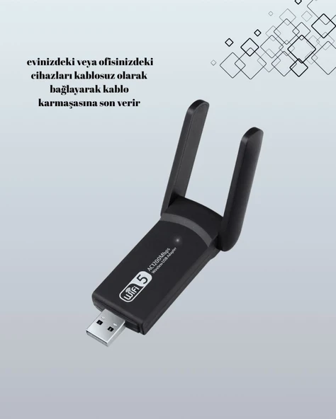 USB WiFi Adaptör – 1200 Mbps Hız - Resim 3
