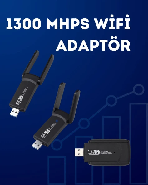 USB WiFi Adaptör – 1200 Mbps Hız ürün görseli 1