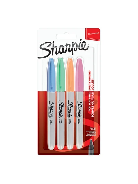 Sharpie Fine Pastel Renk Permanent Markör 4'lü ürün görseli 1