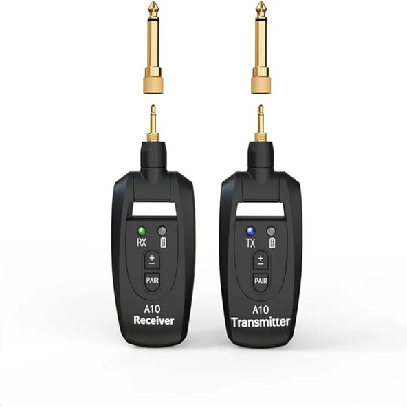 Anunnaki A10 Kablosuz Gitar Vericisi 2.4GHz 6,35mm ve 3,5mm Jak, 250 Derece Döner Fiş ürün görseli 1