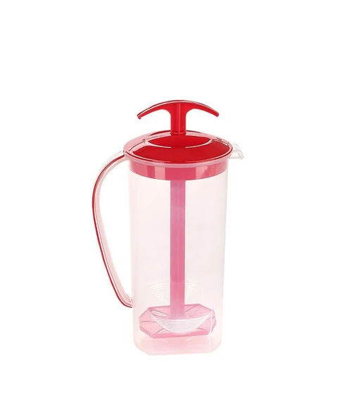 Omnipazar SY-4564 Plastik Uzun Karıştırıcılı Ayran Sürahi 1,75 lt Kırmızı ürün görseli 1
