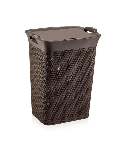 Omnipazar SY-4630 Plastik Safir Kirli Çamaşır Sepeti 55 lt Kahverengi ürün görseli 1