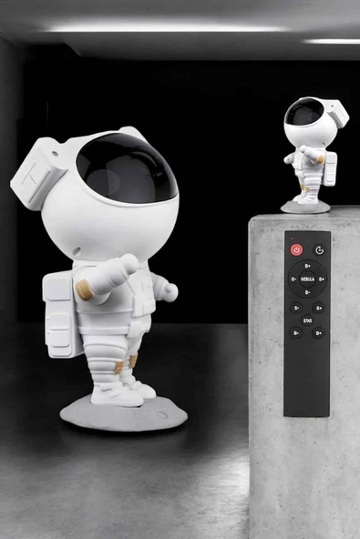 Çocuklara Özel Projeksiyon Astronot Lamba Speaker Sevimli - Resim 3