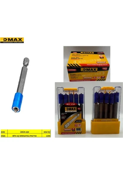 Dmax -4565 ( Ph2 x 65MM ) Mıknatıs Uçlu Bits ürün görseli 1