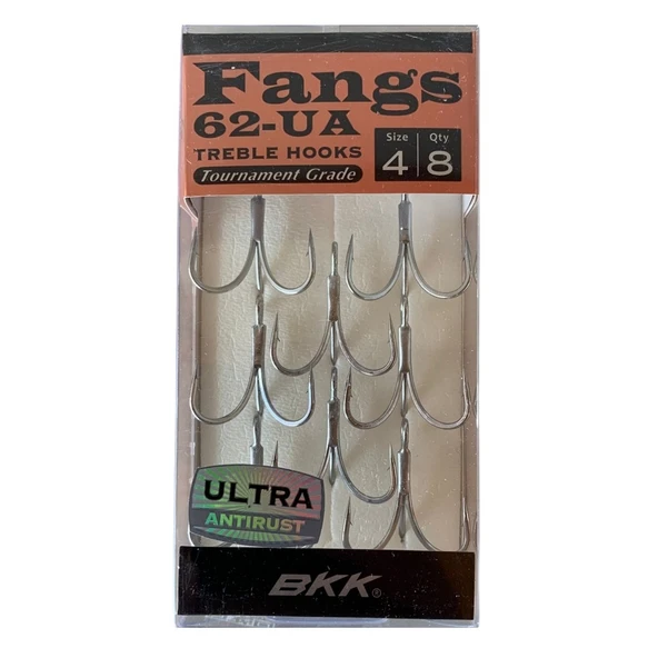 BKK Fangs-62 UA Üçlü Olta İğnesi 8'li Paket No:4 ürün görseli 1