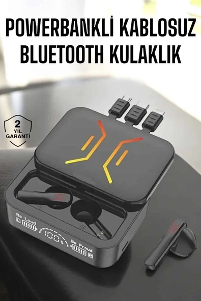 Kablosuz Bluetooth Kulaklık Powerbankli Uzun Pil Ömrü Yüksek Ses Kaliteli ürün görseli 1