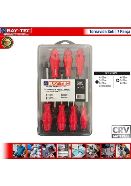 Bay-Tec MK4508-04 Tornavida Set 7 Parça - Resim 2