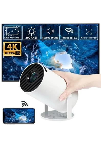 Ayaklı Projeksiyon Taşınabilir Mini Projektör Sinema Projektörü Android - Resim 5