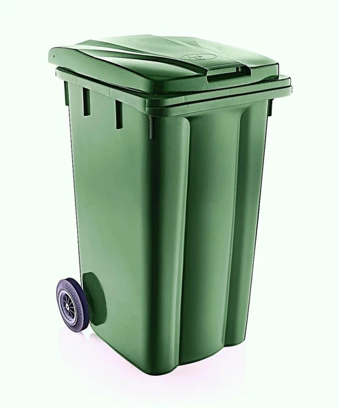 Omnipazar SY-6510 Tekerlekli Kapaklı Plastik Çöp Konteyneri 240 lt ürün görseli 1