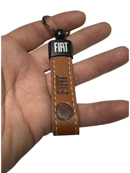 Fiat Yazılı Ve Logolu Anahtarlık (KAHVERENGİ) TERMO DERİ ürün görseli 1
