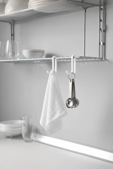 2’li Beyaz Askı Kanca Seti – Banyo & Mutfak Rafları İçin Plastik Askı Aparatı ürün görseli 1