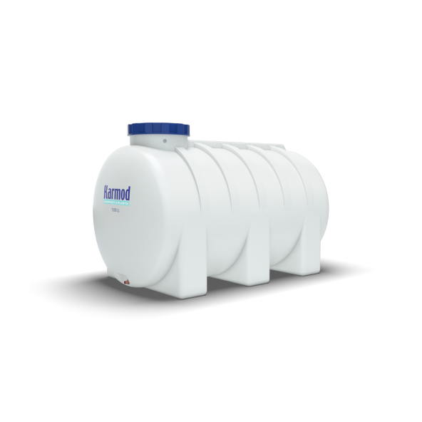 1500 Litre Polietilen Yatay Su Deposu - Beyaz ürün görseli 1