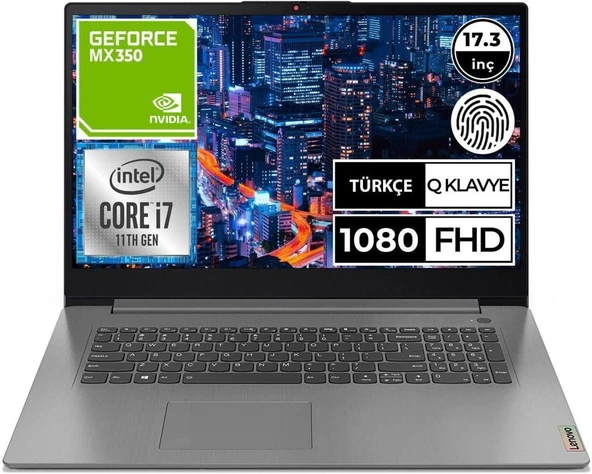 Lenovo IdeaPad 3 17ITL6 82H900BMTX i7-1165G7 8 GB 512 GB SSD MX350 17.3" Full HD Notebook - OUTLET ürün görseli 1