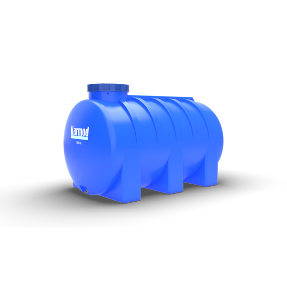 1500 Litre Polietilen Yatay Su Deposu - Mavi ürün görseli 1