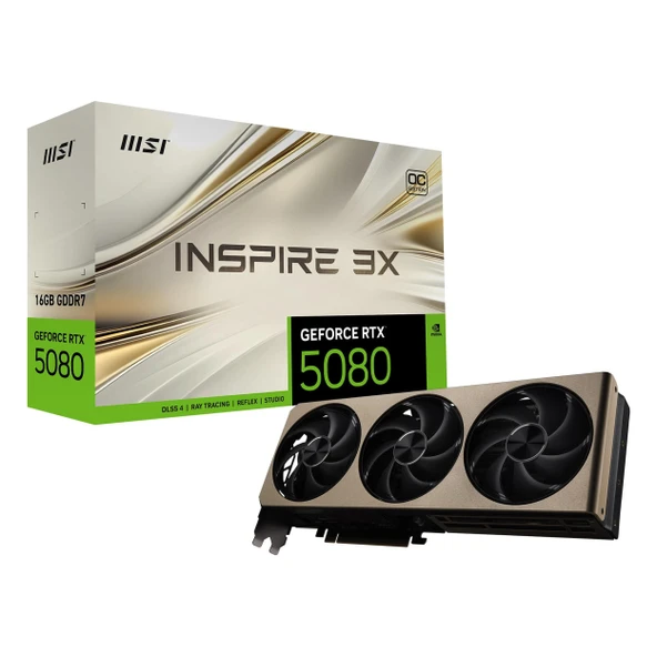 MSI Inspire 3X GeForce RTX 5080 OC 16GB GDDR7 256Bit HDMI/DP Ekran Kartı ürün görseli 1