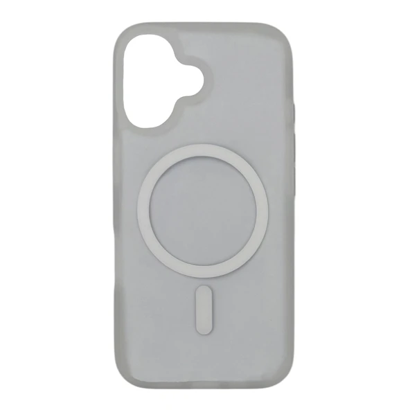 iPhone 16 Plus Lüks Mat Magsafe Uyumlu Manyetik Silikon Kılıf (Beyaz) ürün görseli 1