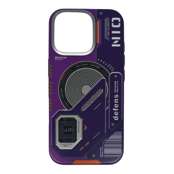 iPhone 16 Pro Uyumlu Nio Magsafe Matte Armor Kılıf (Mor) ürün görseli 1