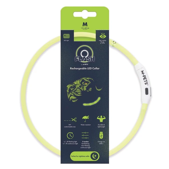 M-Pets Flash Led Boyun Tasma Turuncu (M) ürün görseli 1