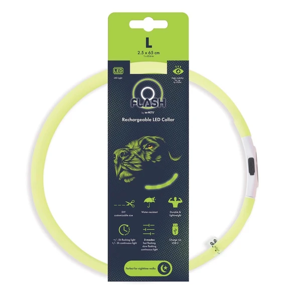 M-Pets Flash Led Boyun Tasma Yeşil (L) ürün görseli 1