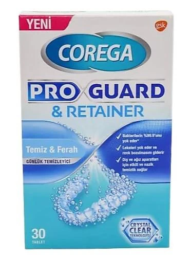 Corega Proguard & Retainer 30'lu Protez Temizleme Tableti aneli ürün görseli 1