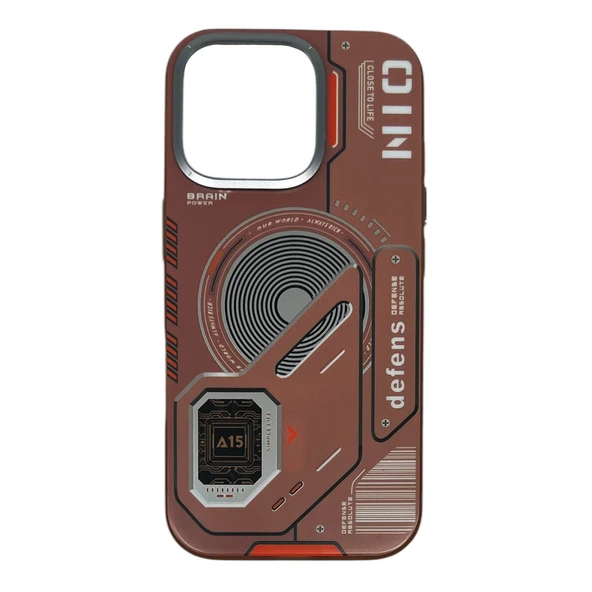 iPhone 16 Pro Uyumlu Nio Magsafe Matte Armor Kılıf (Kahverengi) ürün görseli 1