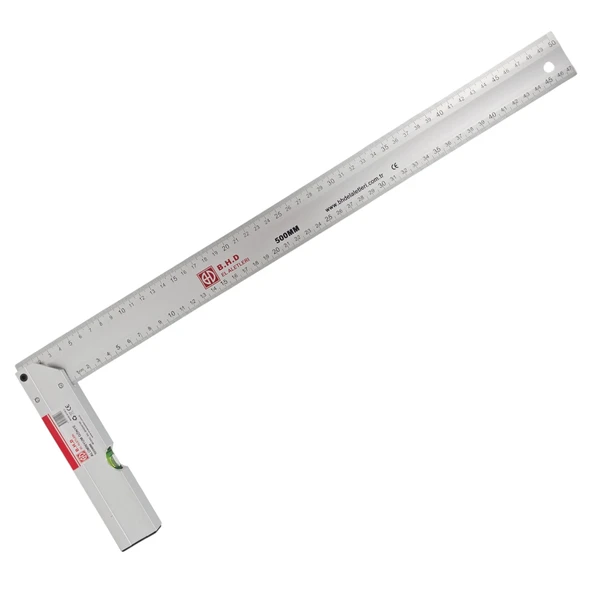 Fixonic B.H.D BHD00199 500mm/50cm Alüminyum L Marangoz Gönye/Su Terazili ürün görseli 1