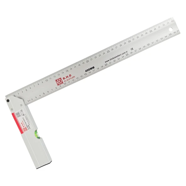 Fixonic B.H.D BHD00198 400mm/40cm Alüminyum L Marangoz Gönye/Su Terazili ürün görseli 1