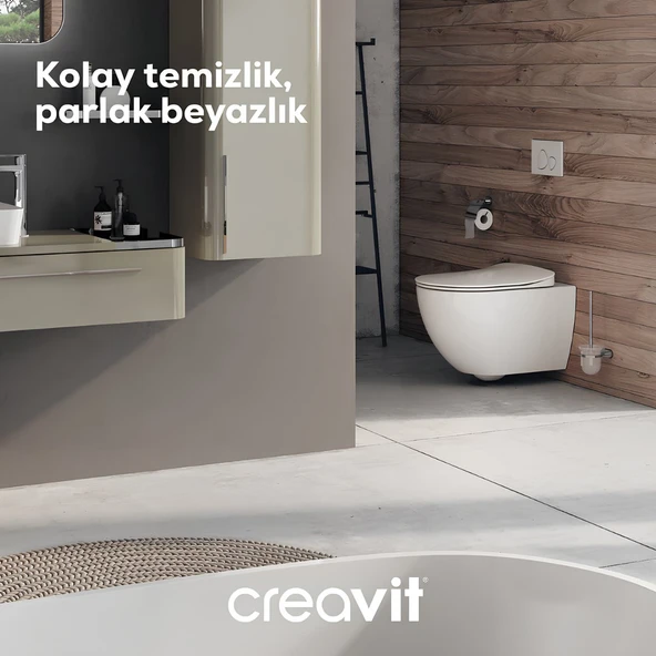 Creavit Free Kanallı Beyaz Asma Klozet FE320, Creavit Free Duck Duroplast Yavaş Kapak ürün görseli 1