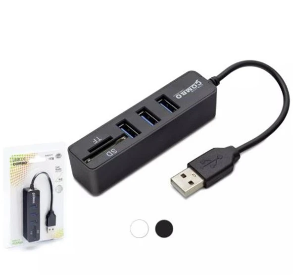 Hadron Hdx7009 Usb Hub Combo 3-Usb + Sd + Tf Siyah ürün görseli 1