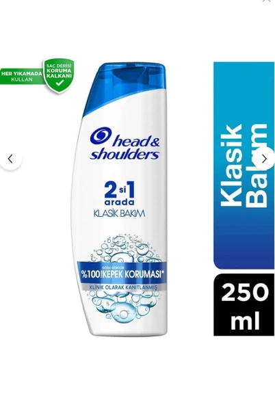 Head And Shoulders Head & Shoulders Şampuan 2-1 Klasik Bakım 72 Saat 250ML ürün görseli 1