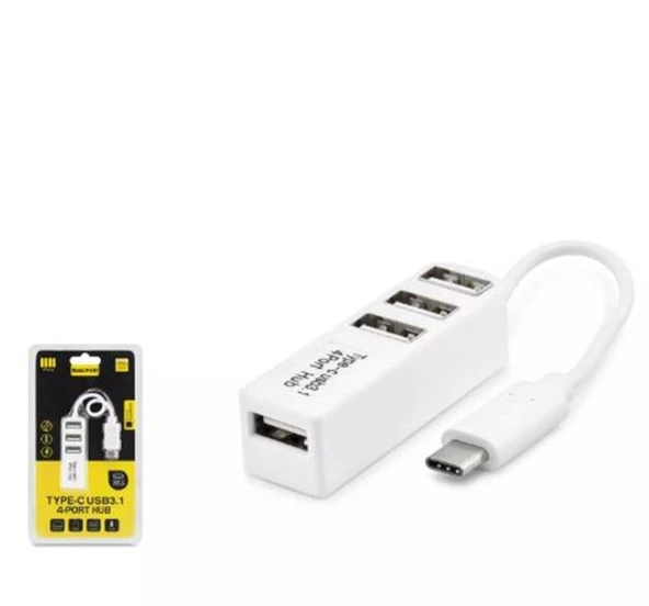 Hadron Hdx7015 Type-C Hub 4-Usb Beyaz (Telefon Uyumlu) ürün görseli 1