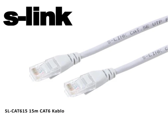 S-link sl-cat615 Cat6 15mt Gri Utp Patch Kablo ürün görseli 1