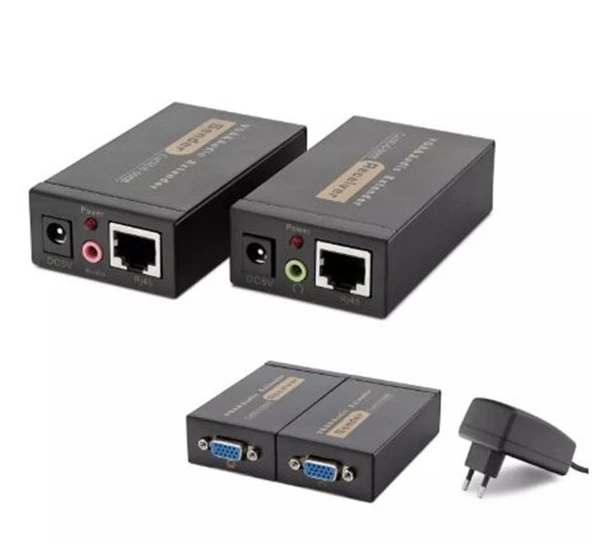 Hadron Hdx1318 100M Vga + Audio Extender 1920×1440 @ 60Hz  Siyah ürün görseli 1