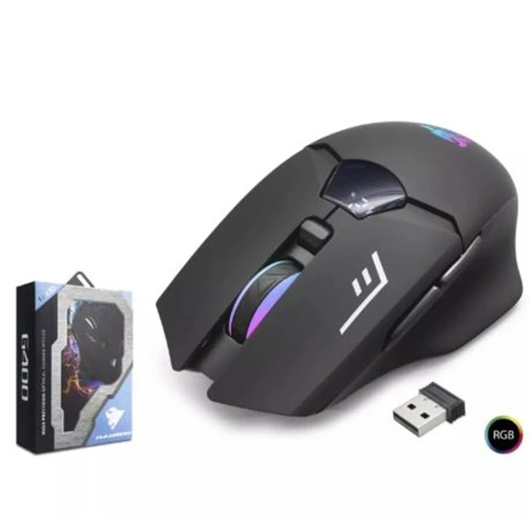 Hadron G400 Bluetooth Oyuncu Mouse Type-C Port Şarjlı + Led Ekran Rgb 1600Dpi Sessiz Siyah ürün görseli 1