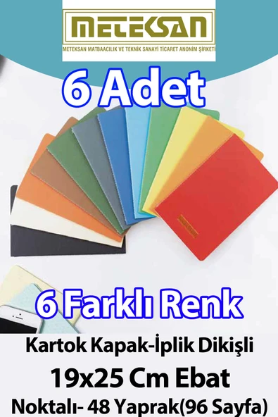 Meteksan 6'lı Büyük Boy (19x25cm) 6'lı Karışık Renkli ürün görseli 1