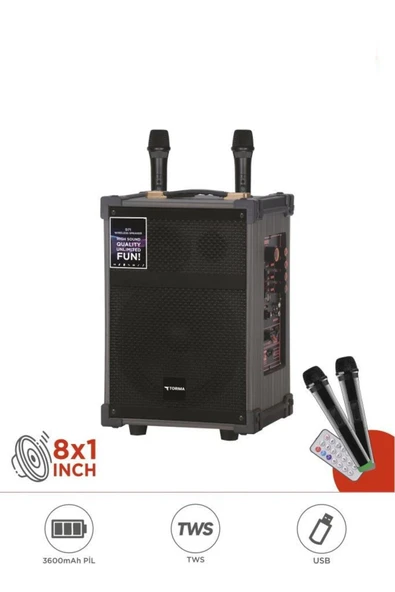 D71 Profesyonel Çift Mikrofonlu BT Kablosuz Hoparlör Bass Ses Kutusu Speaker ürün görseli 1