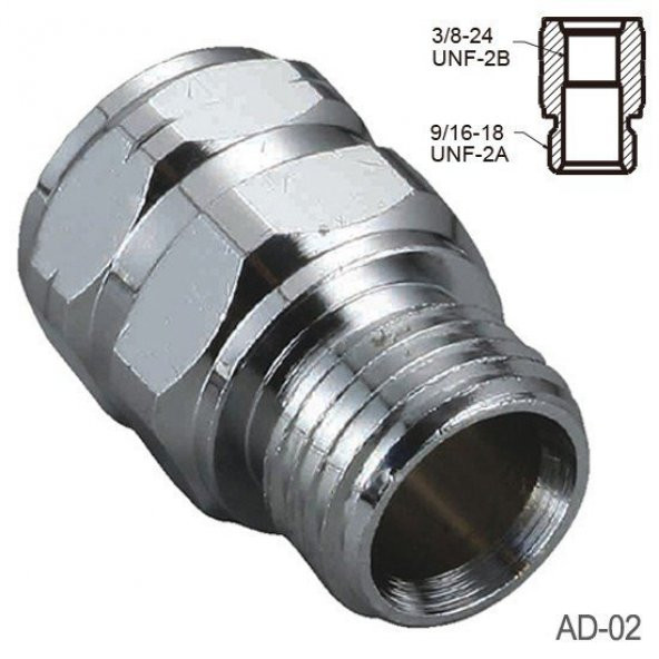 KRAKEN Regülatör Adaptör AD02 MALE 9/16 LP FEMALE 3/8 LP ürün görseli 1