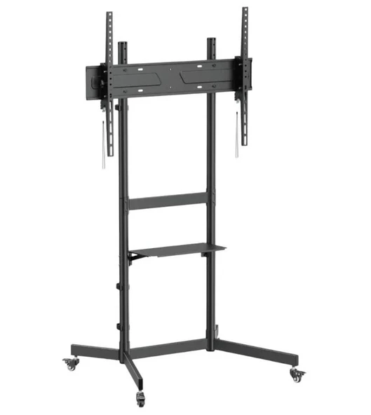Tayfun 55'' Uyumlu Yürüyen Tekerlekli Ayaklı Led Tv Monitör Standı ürün görseli 1